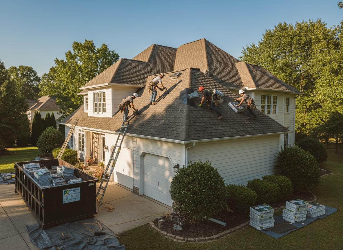 JJ Roofing crew at work